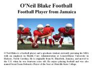 O'Neil Blake Football Football Player from Jamaica
