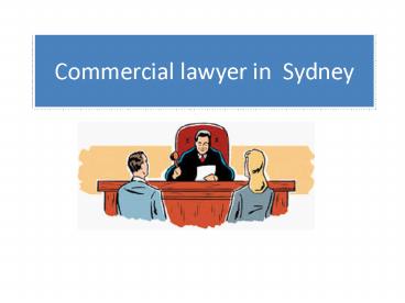 Commercial Lawyer in Sydney