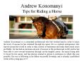 Andrew Konomanyi-Tips for Riding a Horse PowerPoint PPT Presentation
