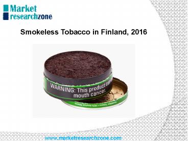 Smokeless Tobacco in Finland, 2016
