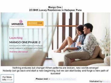 Mango One - Luxury Residential Projects in Hadapsar