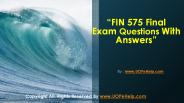 FIN 575 Final Exam