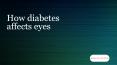 How diabetes affects eyes PowerPoint PPT Presentation