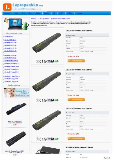 Akku HP COMPAQ 8510w