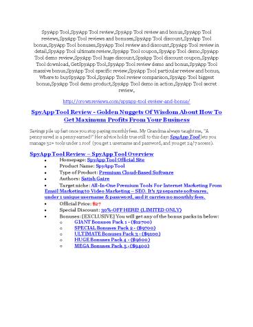 SpyApp Tool review & huge +100 bonus items