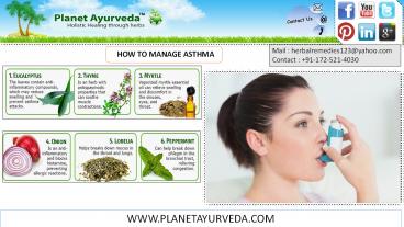 Herbal Remedies to cure Asthma Naturally