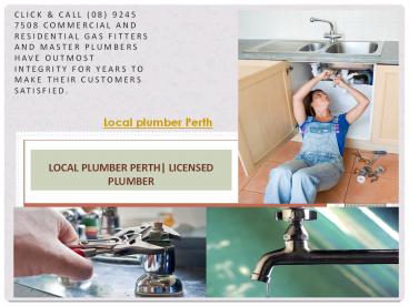 Local Plumber Perth| Licensed Plumber