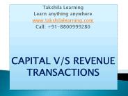 Capital Vs Revenue transactions