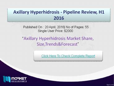 Key Factors Axillary Hyperhidrosis Market  2016