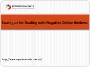Strategies for Dealing with Negative Online Reviews