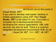 An Introduction to Visual Studio .NET CRB Tech