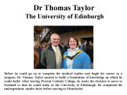 Dr Thomas Taylor The University of Edinburgh