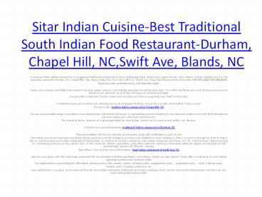 Desi food restaurant-Unity Village,Valley Run, NC|Tandoor Indian Restaurant-Hope Valley, Mary Dell, Durham, NC