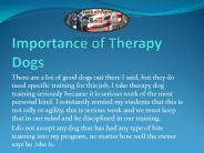 Importance of Therapy Dogs