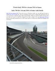 Watch Indy 500 live stream 2016 at home.