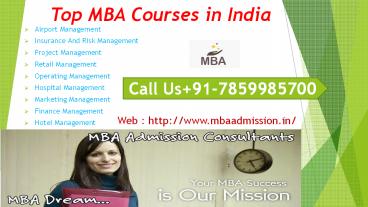 Top MBA Courses in India | 7859985700
