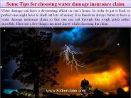 Some Tips for choosing water damage insurance claim