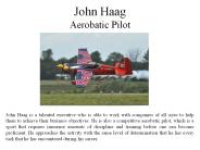 John Haag - Aerobatic Pilot
