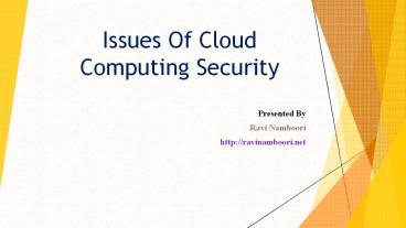 RaviNamboori on Cloud Computing Security Risks