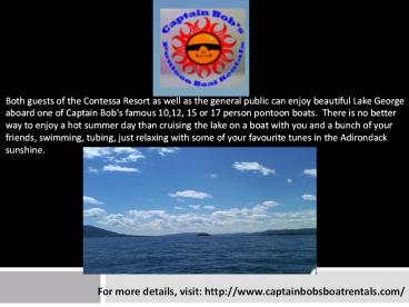 Pontoon Boat Rental Bolton Landing NY