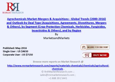 Agrochemicals Market: Mergers & Acquisitions Outlook by Region