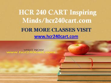 HCR 240 CART Inspiring Minds/hcr240cart.com