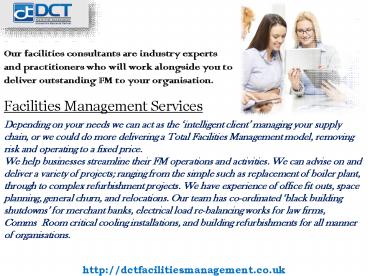 DCT Facilities Management Services