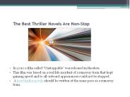 Best Thriller Novels Are Non Stop
