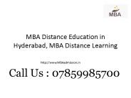 MBA Distance Education in Hyderabad, MBA Distance Learning