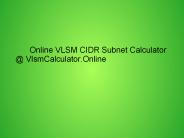 Online VLSM CIDR Subnet Calculator