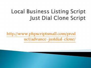 Local Business Listing Script, Just Dial Clone Script
