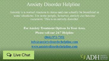 Anxiety Disorder Helpline