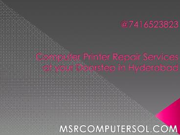 Printer repair services in Hyderabad at doorstep