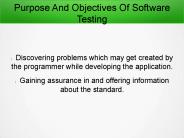 Software Testing Purpose And Objectives