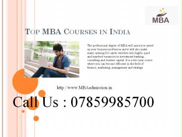 Top MBA Courses in India