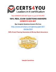 GE0-807 Practice Questions