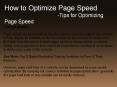 How to Optimize Page Speed-Tips for Optimizing Page Speed PowerPoint PPT Presentation