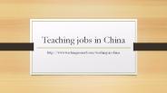 Teaching Jobs in China