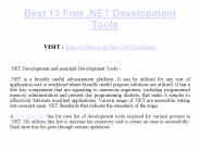 Best 13 Free .NET Development Tools - CRB Tech