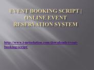 Event Booking Script | Online Event Reservation System