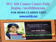 SEC 410 Course Career Path Begins sec410dotcom
