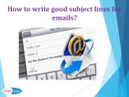 How to write good subject lines for emails
