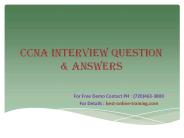 CCNA interview question & Answers