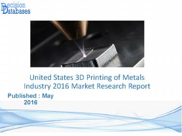3D Printing of Metals Market Analysis and Forecasts 2021