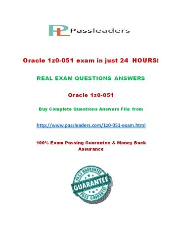 Passleader 1z0-051 Practice Test