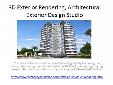 3D Exterior Rendering, Architectural Exterior Design Studio