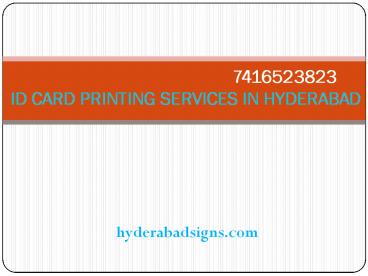 ID Cards Printing in Hyderabad