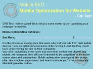Mobile SEO : Mobile Optimization for Website -Crb Tech