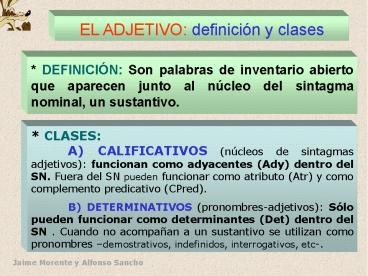 EL ADJETIVO: definici