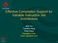 Effective Compilation Support for Variable Instruction Set Architecture PowerPoint PPT Presentation